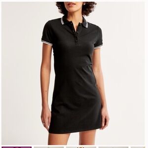 Abercrombie & Fitch Black Polo Tennis Dress with White Accents